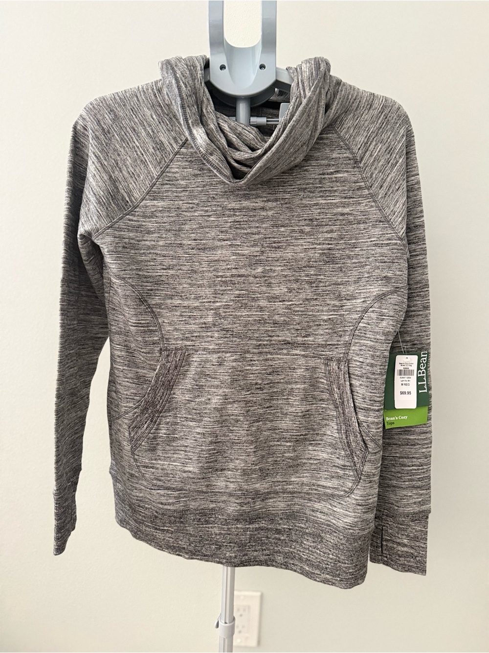 L.L. Bean Women’s Gray Marled Cowl Neck Pullover
